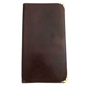 NAZARENO GABRIELLI Brown Leather Document Card Holder Pouch Italy Brown